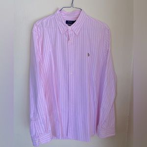 Ralph Lauren XXL Light Pink & White Stripe Oxford Shirt